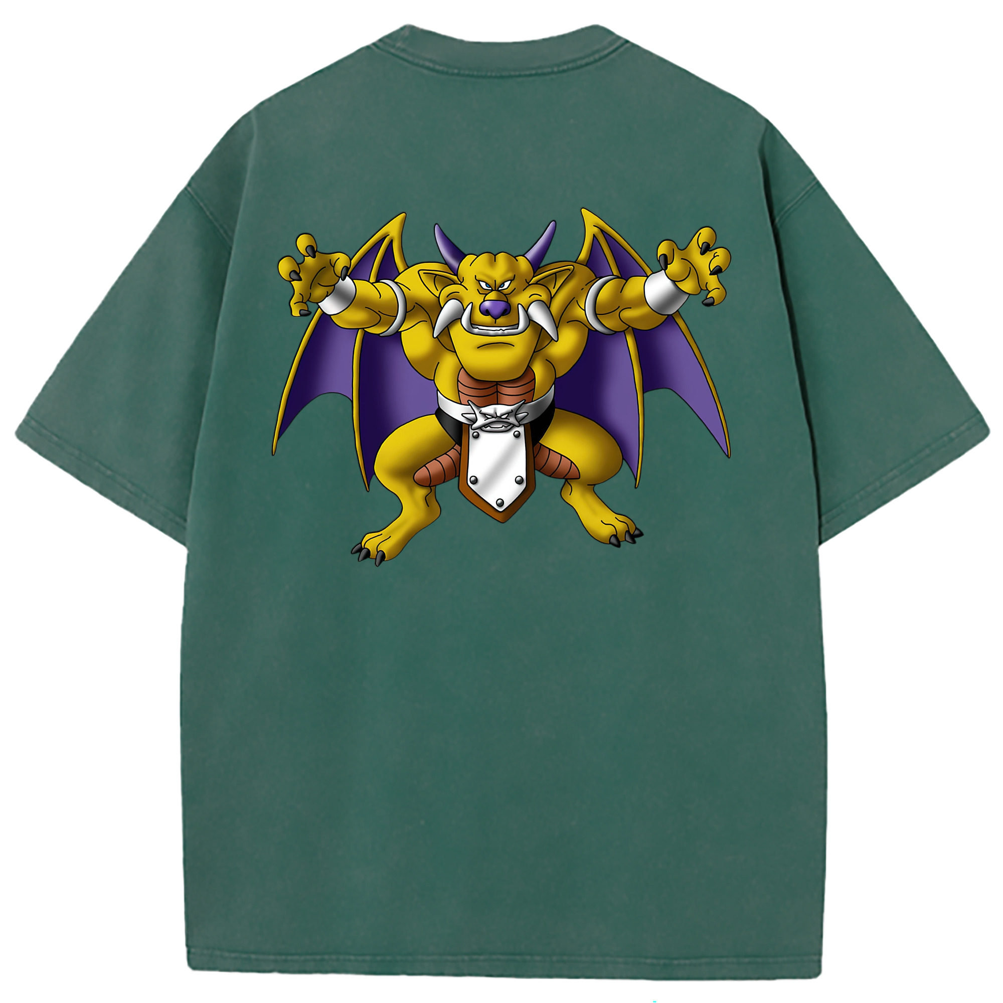 （画像用） ドラゴンクエスト Doragon Kuesuto Dragon Quest 綿100% ヴィンテージ風 半袖Tシャツ（背面プリント）